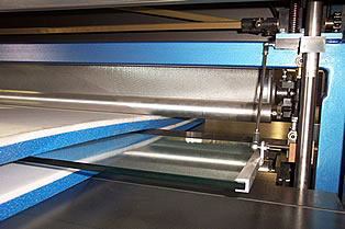 Foam sheets entering laminator